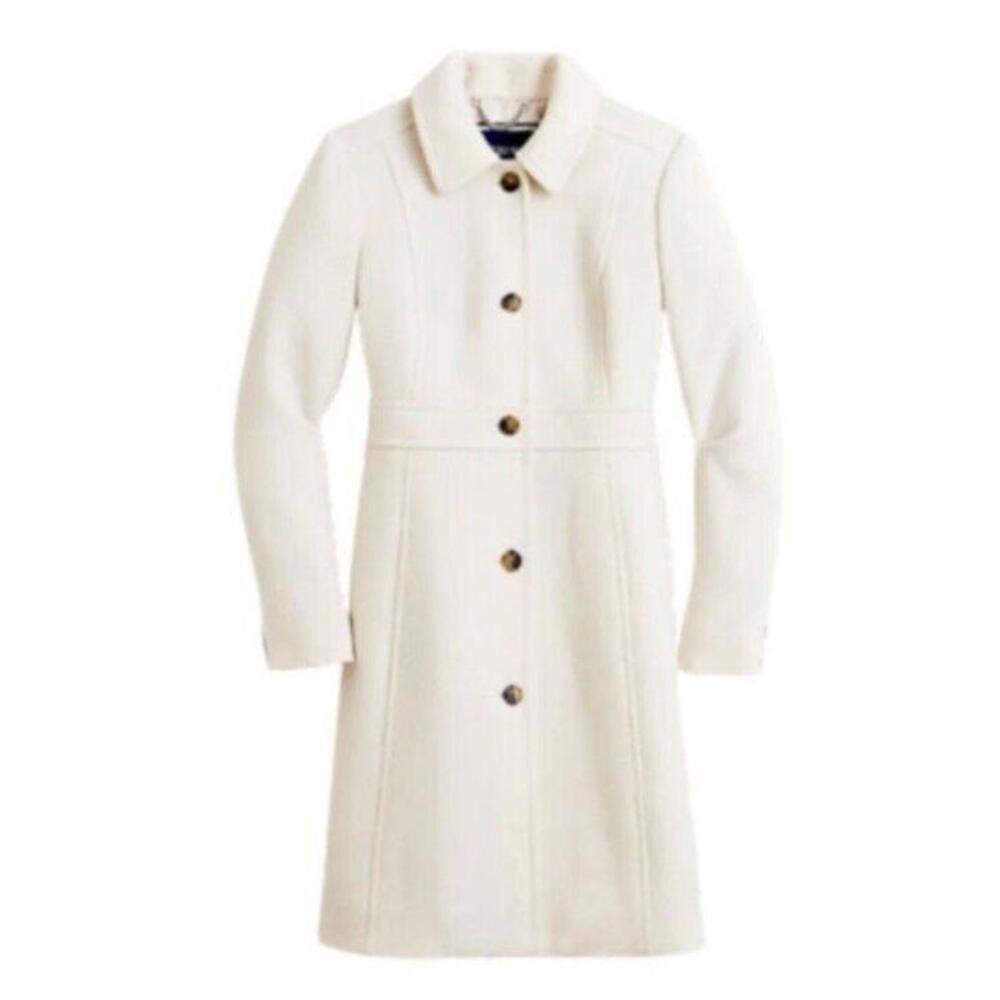 J.Crew Classic Italian double-cloth Lady Day Coat Thinsulate White size 12